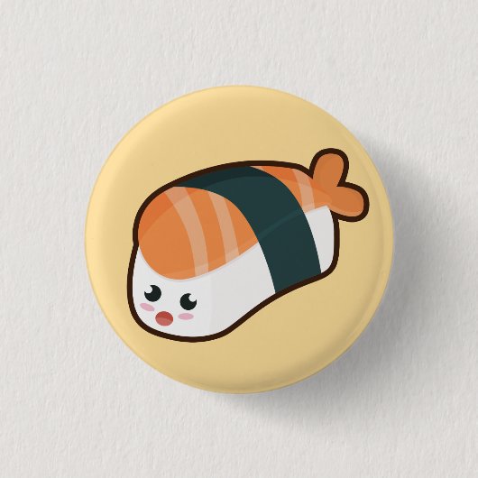 Kawaii nigiri Lachse Button (Vorderseite)