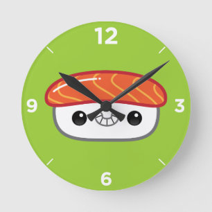 Kawaii Nigiri Sushi-Uhr Runde Wanduhr