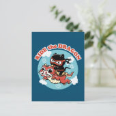 Kawaii Ninja Cat | Drachenfahrt Postkarte (Stehend Vorderseite)
