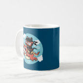 Kawaii Ninja Cat Riding a Red Dragon Kaffeetasse (Vorderseite Links)