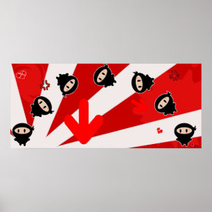 Kawaii Ninja Flipz Print Poster