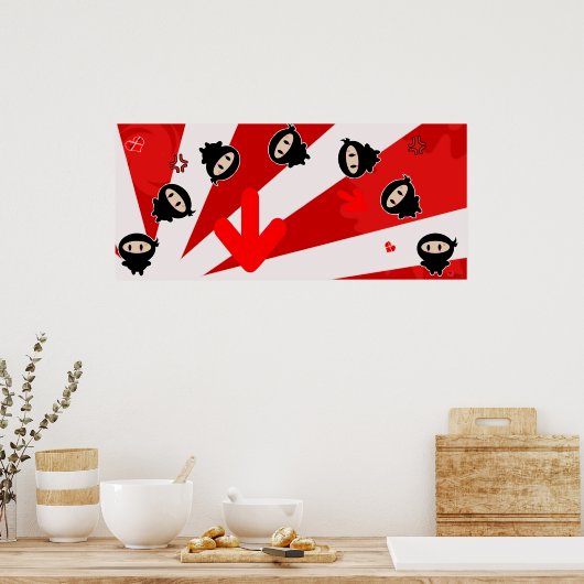 Kawaii Ninja Flipz Print Poster (Küche)