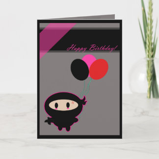 Kawaii Ninja Happy Birthday Card Karte