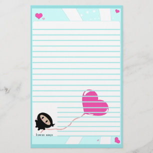 Kawaii Ninja Herzballon Stationierung Briefpapier