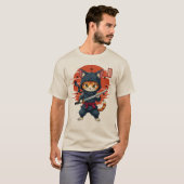 Kawaii-Ninja-Katze, Ninja-Katze mit Schwert T-Shirt (Vorne ganz)