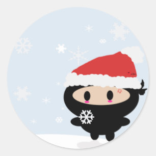 Kawaii Ninja Santa Stickers