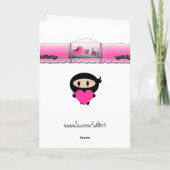 Kawaii Ninja Valentinstag-Karte Feiertagskarte (Rückseite)
