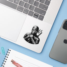 Kawaii Ninja Warrior Aufkleber – Süßes Design