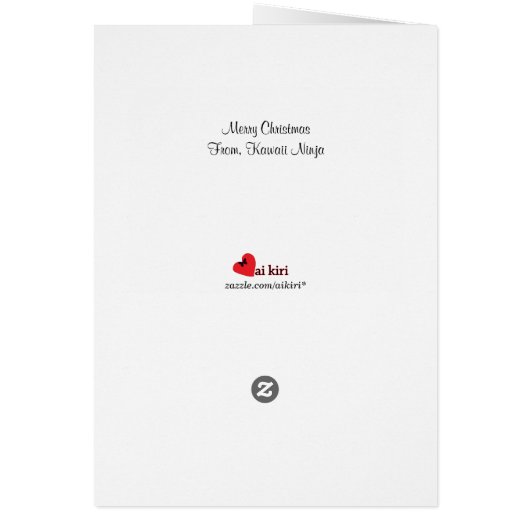 Kawaii Ninja Weihnachtskarte (Hinten)