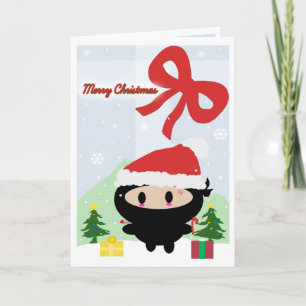 Kawaii Ninja Weihnachtskarte Feiertagskarte