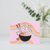 Kawaii Noodles Postcard Postkarte (Stehend Vorderseite)