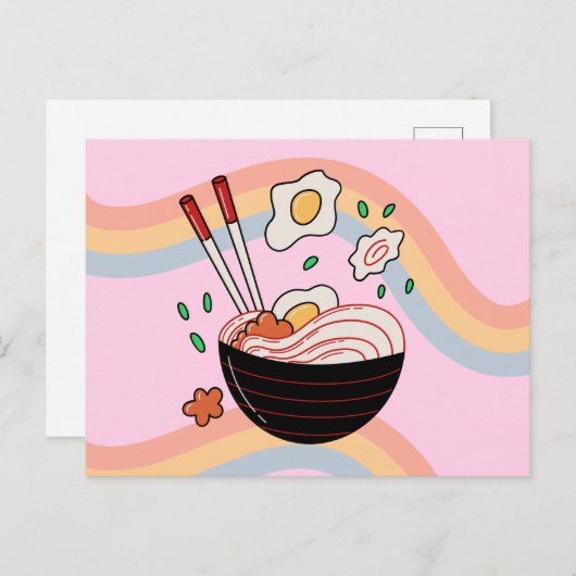 Kawaii Noodles Postkarte (Vorne/Hinten)