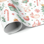 Kawaii Nordic Christmas Wrapping Paper Geschenkpapier (Rolleneckpunkt)