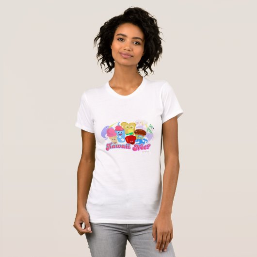 Kawaii not Slogan Happy Niedliche Lebensmittelzeic T-Shirt (Vorne ganz)