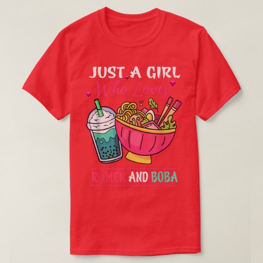 Kawaii nur ein Mädchen, das Ramen und Boba Tee Bu  (Design vorne)