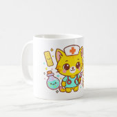 Kawaii Nurse Cat Duo Kaffeetasse (Vorderseite Links)