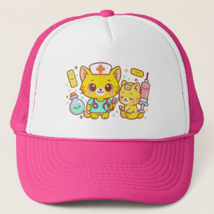 Kawaii Nurse Cat Duo Truckerkappe