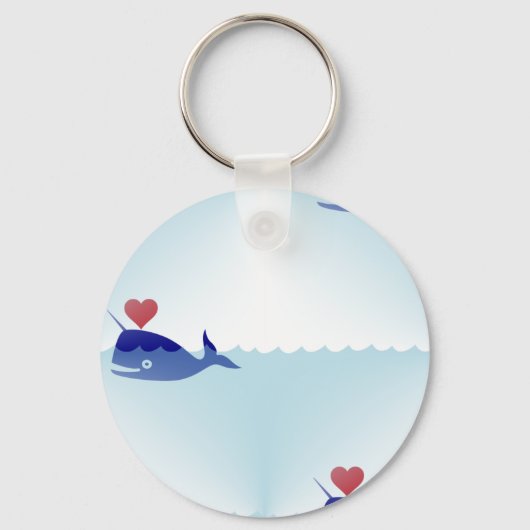 Kawaii nwhal schlüsselanhänger (Vorderseite)