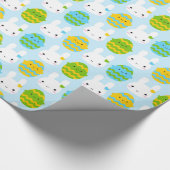 Kawaii Oaster Bunny & Eggs Geschenkpapier (Ecke)