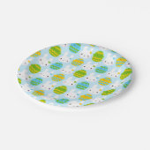 Kawaii Oaster Bunny & Eggs Pappteller (Schrägansicht)