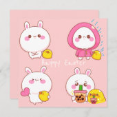 Kawaii Oaster Feiertagskarte (Vorne/Hinten)