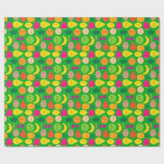 Kawaii Obstschale Geschenkpapier (Flach)