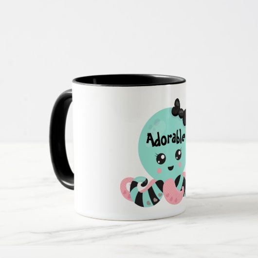 Kawaii Octopus Design Tasse (Vorderseite Links)