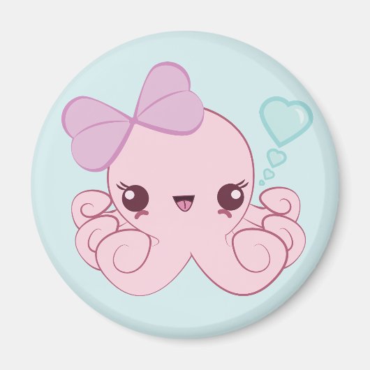 Kawaii Octopus Magnet (Vorne)