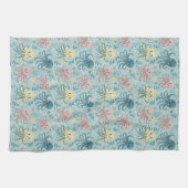 Kawaii Octopus Pattern - Niedliches Meeresleben Geschirrtuch (Horizontal)