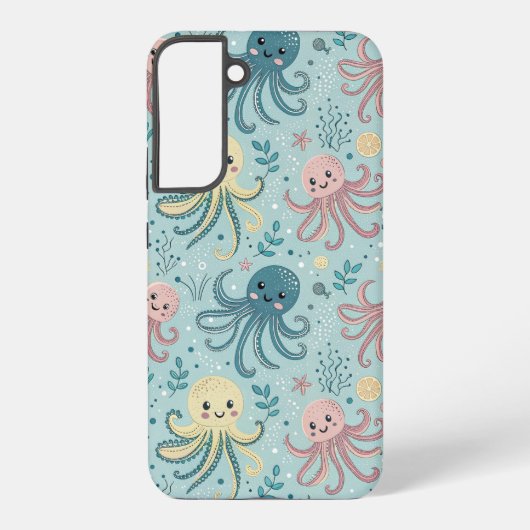 Kawaii Octopus Pattern Samsung Galaxy Hülle (Rückseite)