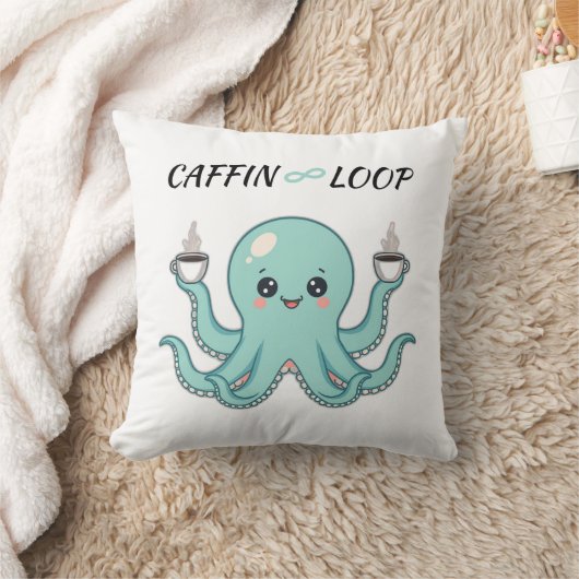 Kawaii Octopus Pillow - Caffin Loop Coffee Vibes Kissen (Decke)