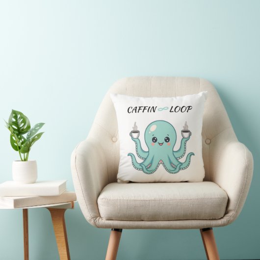 Kawaii Octopus Pillow - Caffin Loop Coffee Vibes Kissen (Stuhl )
