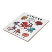 Kawaii-Oktopus der Welten Fliese (Seite)