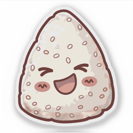 Kawaii Onigiri Aufkleber (Vorderseite)