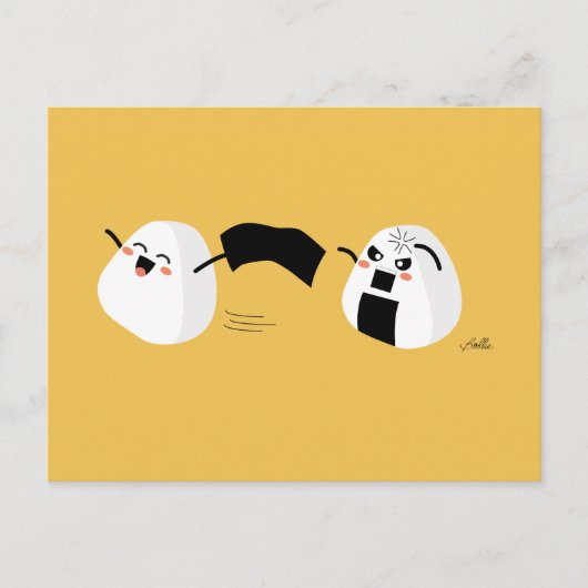 Kawaii Onigiri Laufende Postkarte (Vorderseite)