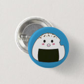 Kawaii "Onigiri" Reis-Ball mit Bitemark Button (Vorne & Hinten)