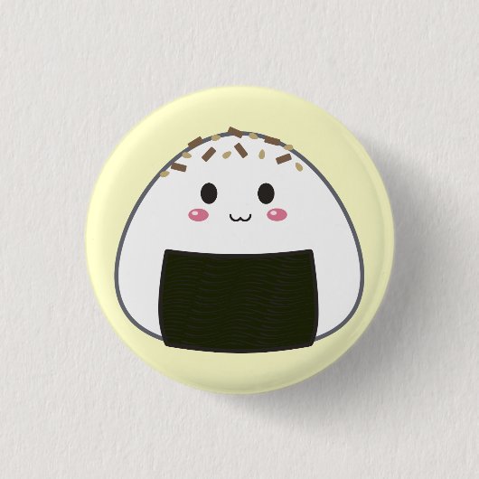 Kawaii "Onigiri" Reis-Ball mit Spitzen Button (Vorderseite)