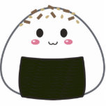 Kawaii "Onigiri" Reis-Ball mit Spitzen Fotoskulptur Schlüsselanhänger<br><div class="desc">Ein niedlicher Reisball mit Spitzen.</div>