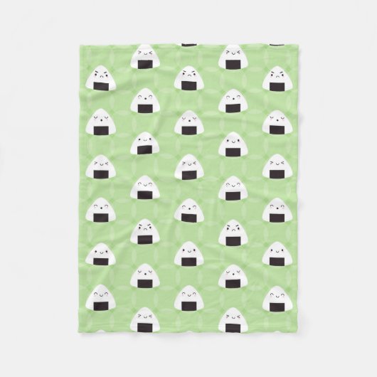 Kawaii Onigiri Reis-Bälle Fleecedecke (Vorderseite)