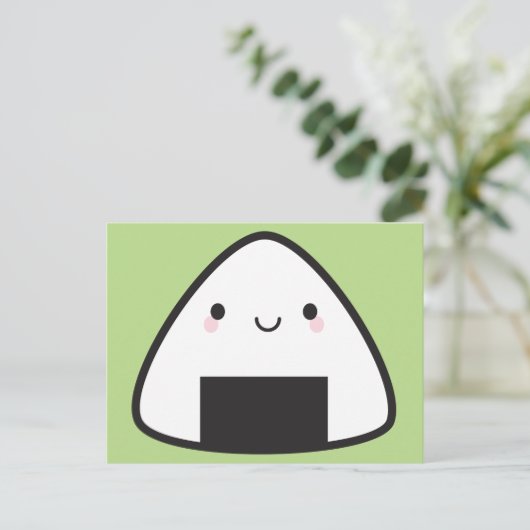 Kawaii Onigiri Rice Ball Postkarte (Stehend Vorderseite)