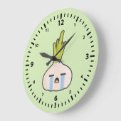 Kawaii Onion Große Wanduhr (Winkel)