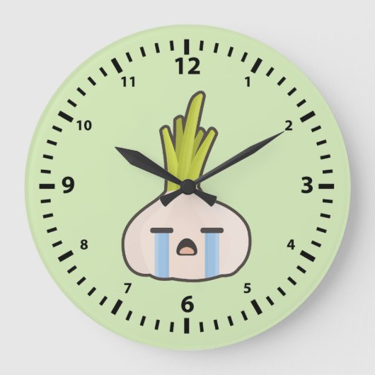 Kawaii Onion Große Wanduhr (Vorderseite)