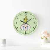 Kawaii Onion Große Wanduhr (Zuhause)