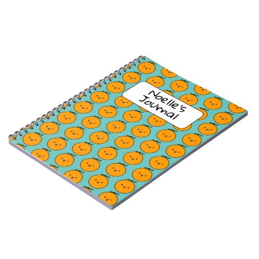 Kawaii Orange Customizable Personalisiert Journal Notizblock (Linke Seite)
