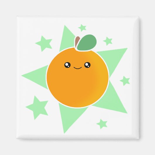 Kawaii Orange Fruit Magnet (Vorne)