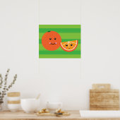 Kawaii Orange Poster (Küche)