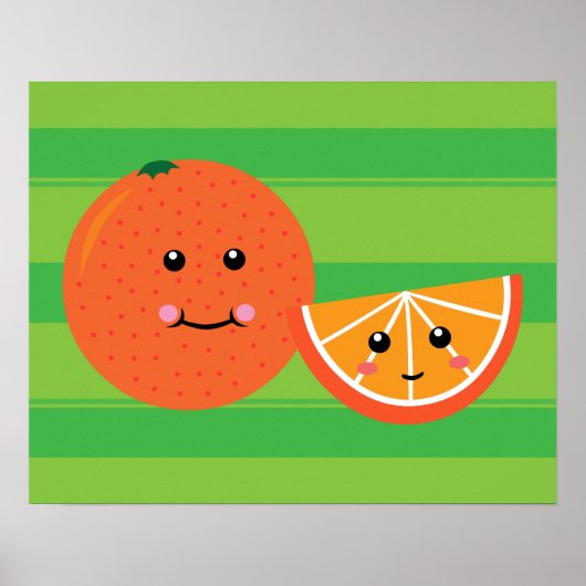 Kawaii Orange Poster (Vorne)