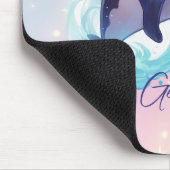 Kawaii Orca Killer Whale Personalisiert Blue & Pin Mousepad (Ecke)