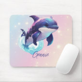 Kawaii Orca Killer Whale Personalisiert Blue & Pin Mousepad (Mit Mouse)