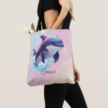Kawaii Orca Killer Whale Personalisiert Blue & Pin